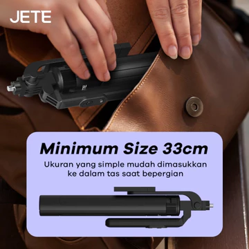 Jete H15 Multifungsi Tripod Tongsis Bluetooth Remote Selfie Stick 1.8M Rotasi 360° Bahan Metal