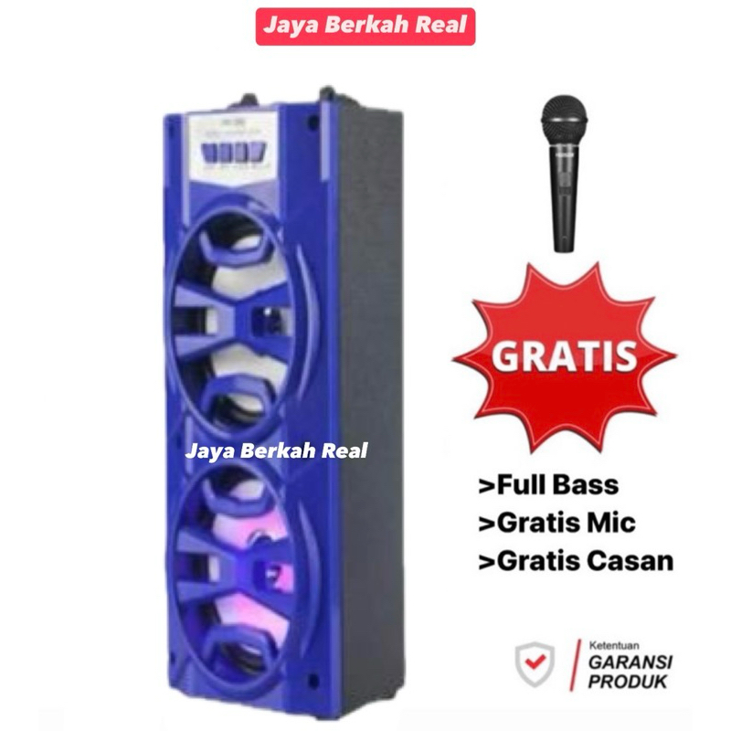 Jual COD Speaker Bluetooth Karaoke 2 Tingkat Gratis Mic Suara Jernih ...