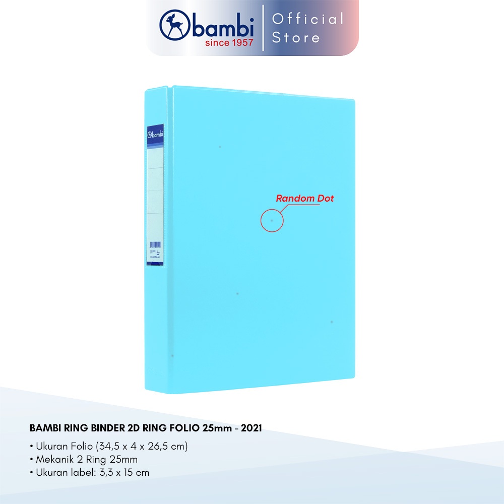 Jual Bambi Ring Binder Folio 2 Ring Type D All Color Medium Size 25 mm ...