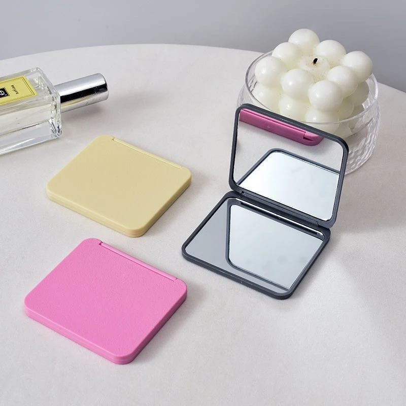 Cermin Kaca Lipat Mini 2 Sisi Model Terbaru Portable Warna Polos Travel Size | AutoStock