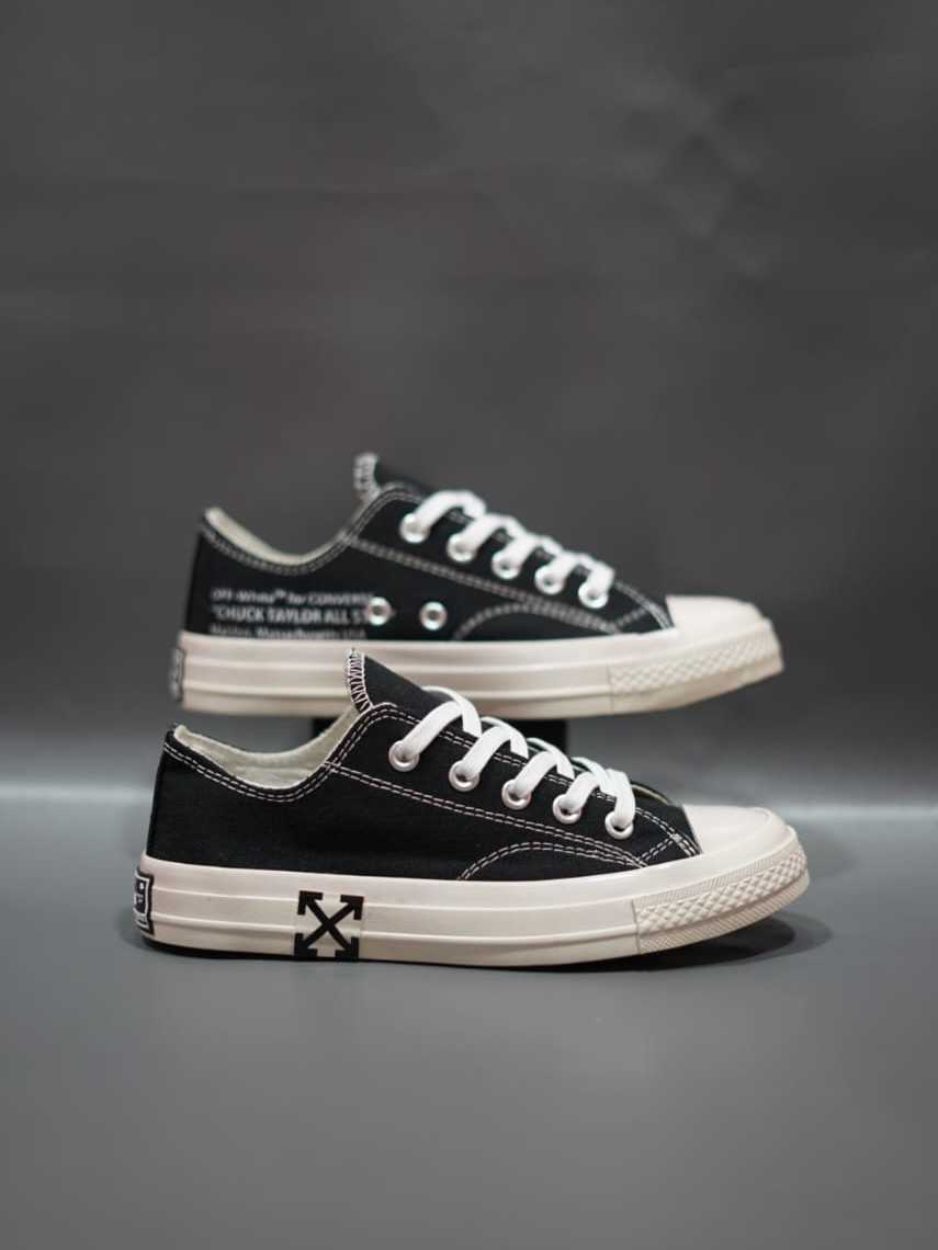 Jual SEPATU CONVERSE 70S LOW X OFWHITE FULL BLACK SOL GLOSSY GRADE ...