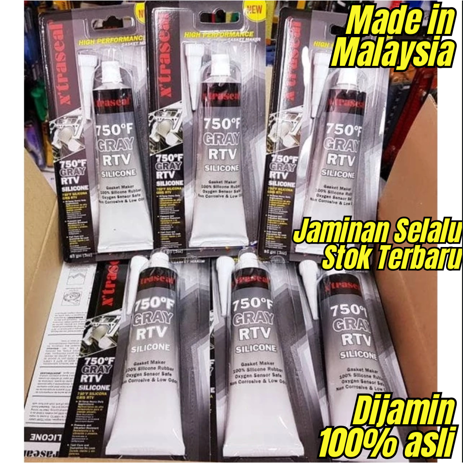 Jual Lem Silicone Gasket Maker XTRASEAL RTV GREY 750°F Silikon Sealant ...