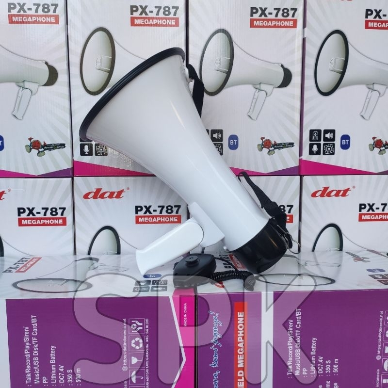 Jual Megaphone DAT PX 787 Rechargeable Pengeras Suara Merekam + Battery ...