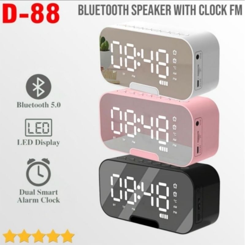 Jual Speaker Mirror Alarm Led Display Musik Box Portable Bluetooth ...