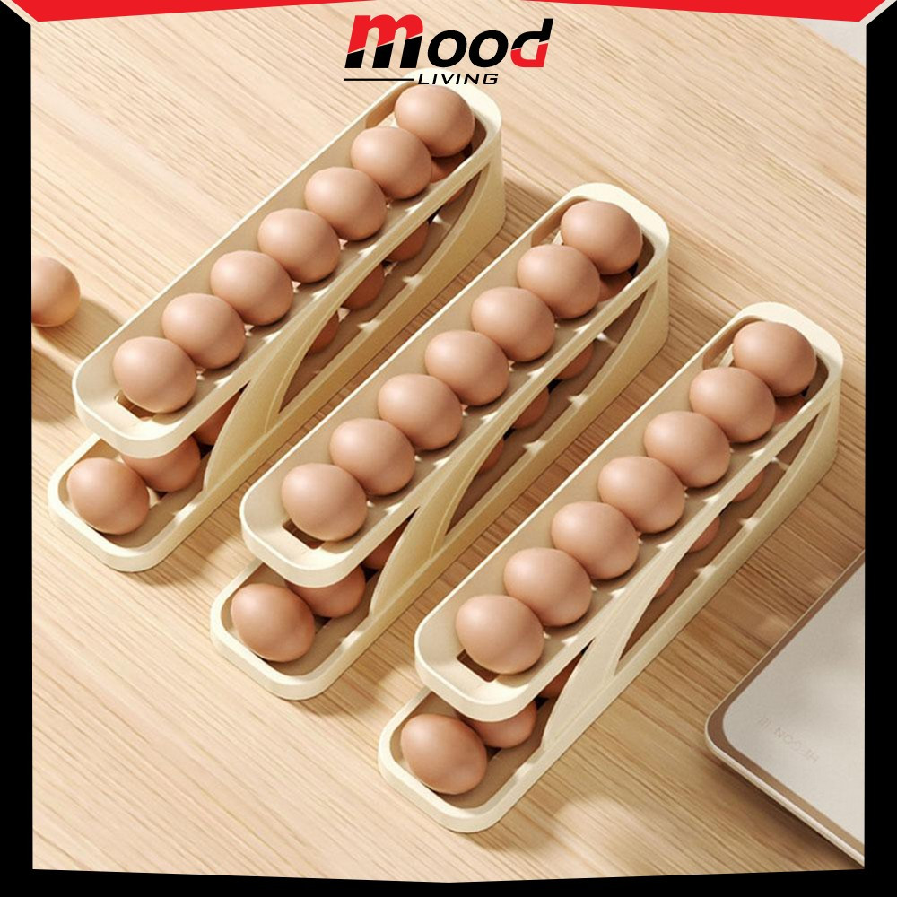 Jual Rak Telur Ayam Kulkas 2 Tingkat Bergulir Otomatis / Kotak ...