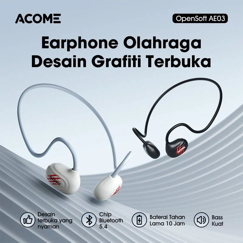 ACOME Sport OWS TWS Wireless Earphone OpenSoft AE03 Powerful Bass Bluetooth 5.4 ENC Call Noise Cancellation Headphone