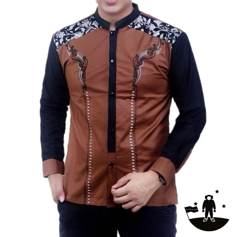 Koko Batik Fashion Muslim Kombinasi C07 Al Haramain Hijau M/L/XL Dewasa
