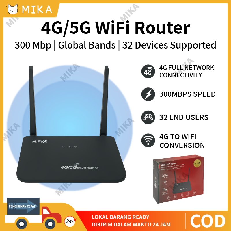 Jual 4G/5G WiFi Router 300 Mbp Global Bands Didukung 32 Perangkat ...