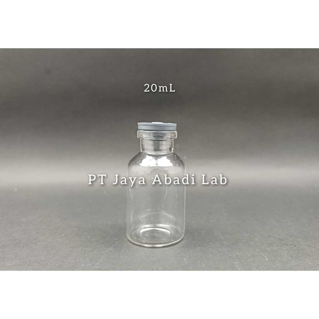 Jual Botol kaca vial 20 ml 20ml glass bottle bening transparan tutup ...