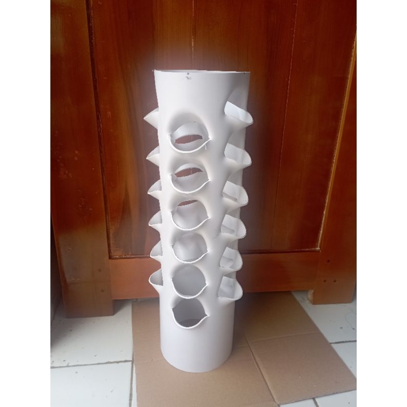 Jual media tanaman Pot tower vertikal pipa pvc 5 inchi 50cm hidroponik ...