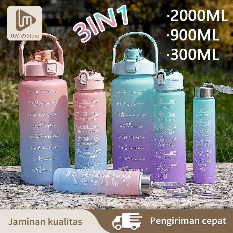 Jual Botol Minum Gradasi Viral Botol Beranak 3IN1 Botol Minum Aesthetic ...