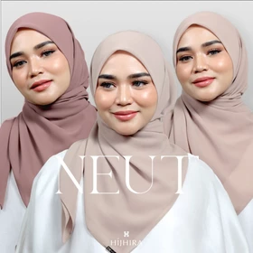 NEUT Hijab Segi Empat Premium Georgette Warna Neutral Square Hijab 120 Cm Jumbo By Hijhira