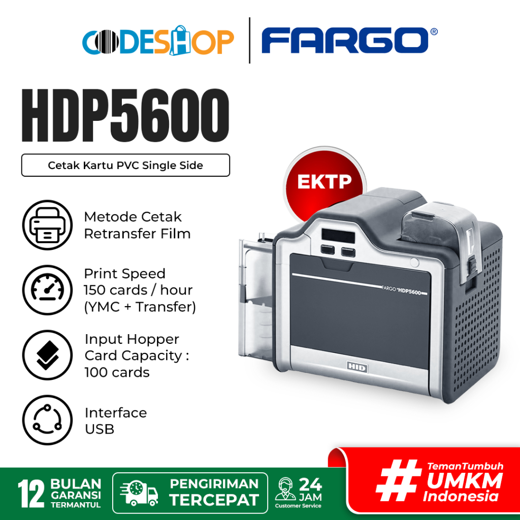 Jual Fargo HDP5600 Printer Cetak Kartu Single Side Seri E-KTP | Shopee ...