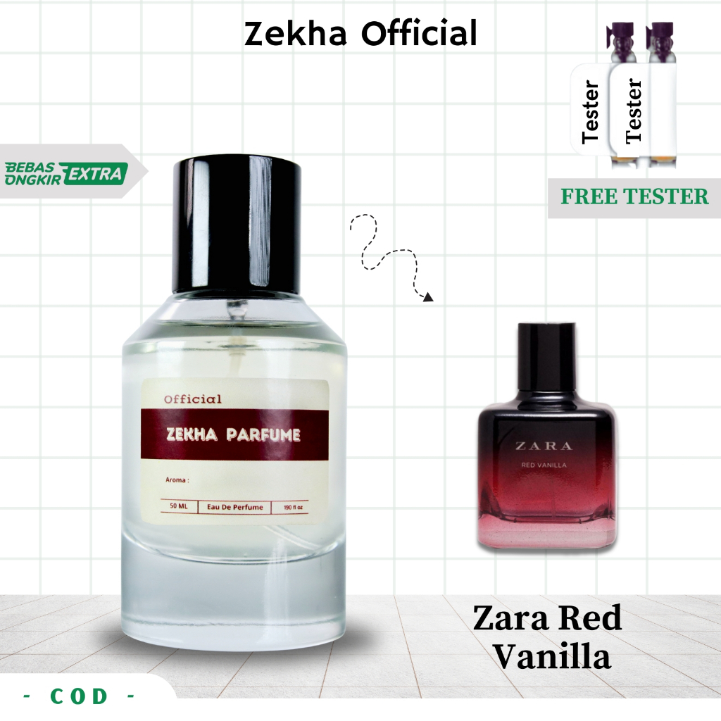 Jual ZARA RED VANILLA Parfum Tahan Lama Wanita Pria By Zeka
