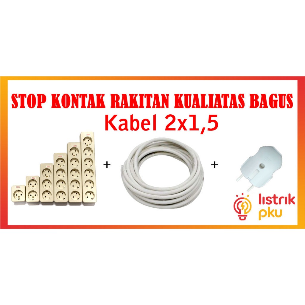 Jual Stop Kontak Uticon 1,2,3,4,5,6 Lubang + Kabel 2x1,5 panjang 1-10 ...