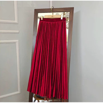 Rok Plisket Beludru POLOS Maxy Rok Beludru Premium