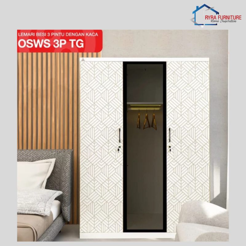 Jual Olymsteel Osws P Tg Lemari Pakaian Besi Pintu Pintu Kaca Tempered Glass Swing