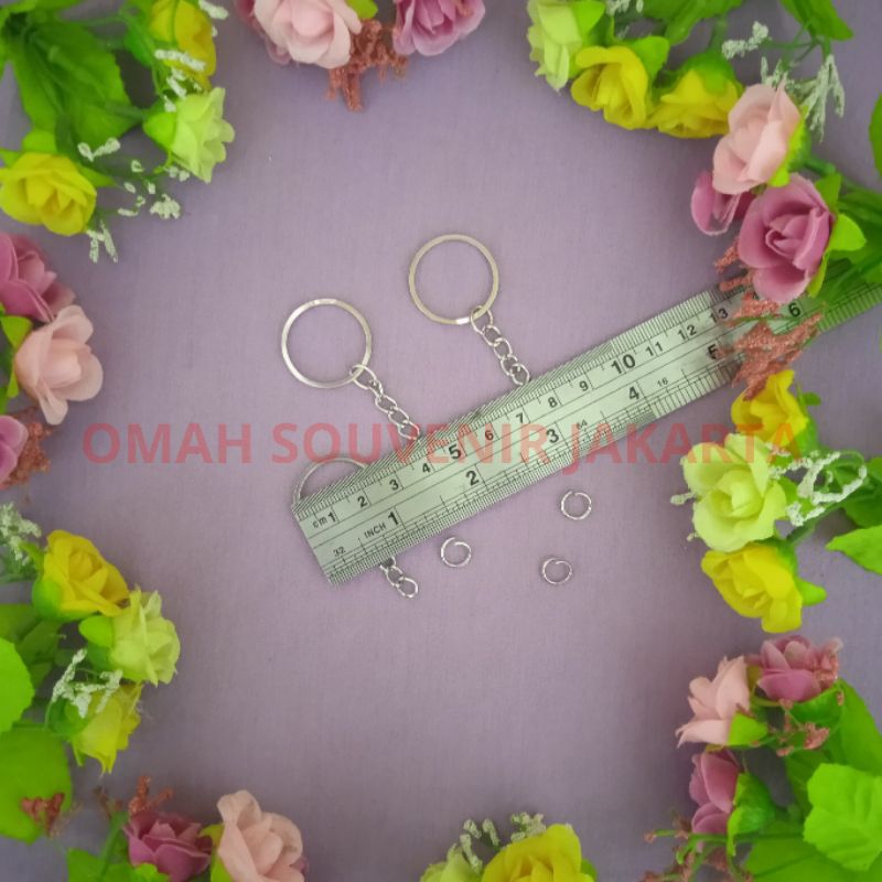 Jual BESI GANTUNGAN KUNCI KEYCHAIN RING GEPENG / PIPIH UKURAN 2.5 CM ...