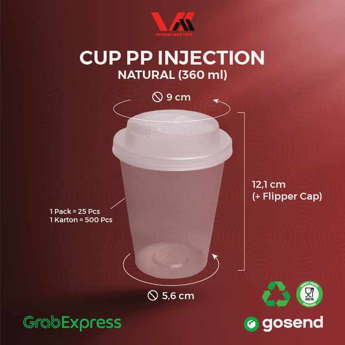 Jual [500 PCS] CUP INJECTION BENING + TUTUP FLIP - CUP BENING - CAP ...