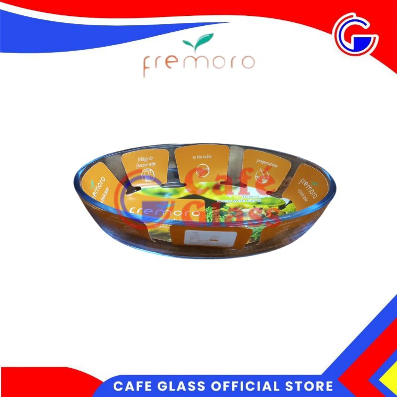Fremoro Loyang Kaca Oval 700Ml (Gmp0707) - Serveware Borosilicate Baking