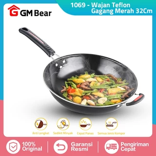 GM Bear Wajan Penggorengan Enamel 32cm 1069 - Wajan Fry Pan