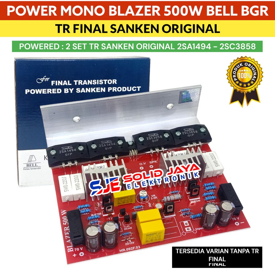 Jual KIT POWER BLAZER 500 WATT MONO SANKEN ASLI ORIGINAL SANKEN 2SC3858