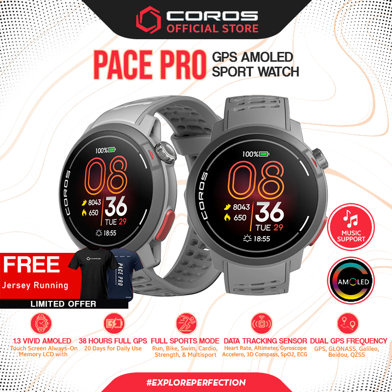 Jual COROS Pace PRO GPS Amoled Sport Watch Grey Shopee Indonesia