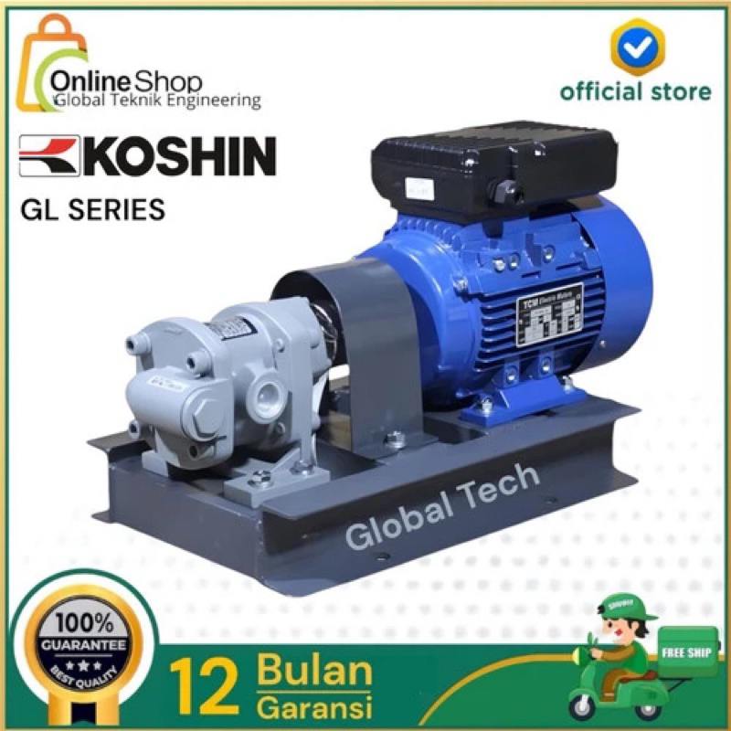 Jual Gear Pump Koshin GL 13-10 Pompa Cairan Kental Minyak 0,75Kw 1HP ...