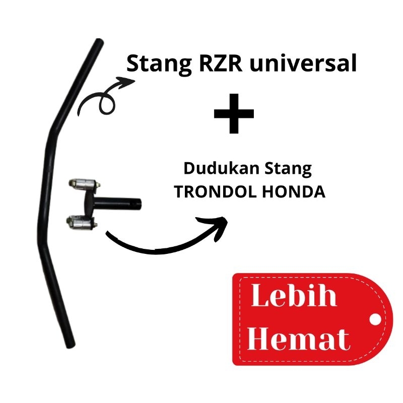 Jual Paket Stang RZR Plus Dudukan Stang Racing Road Race Universal ...