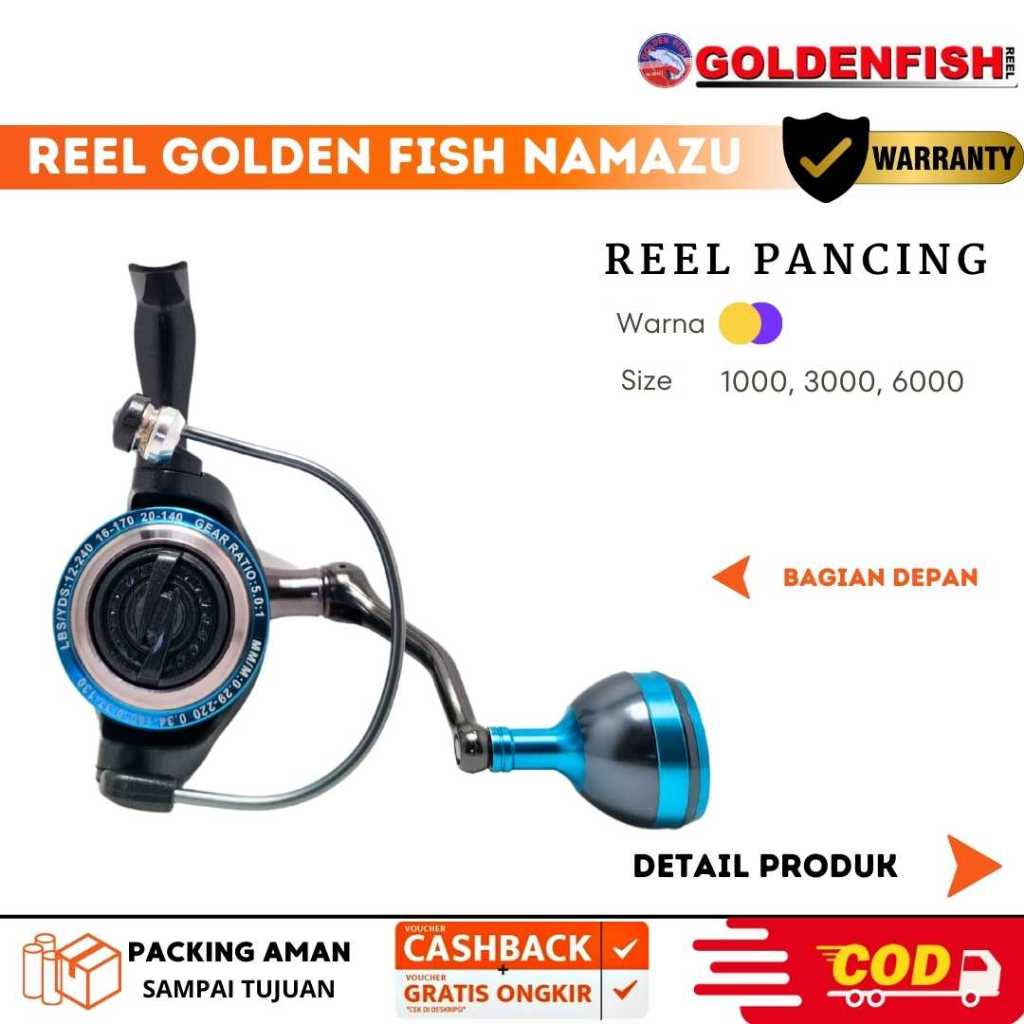 Jual Reel Pancing Golden Fish Namazu 1000 2000 3000 4000 5000 6000 ...