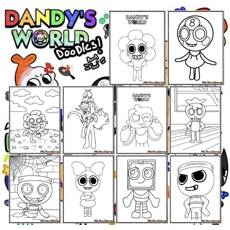 Jual Kertas Mewarnai Gambar Anak Tema Dandy's World V2 (10 Lembar ...