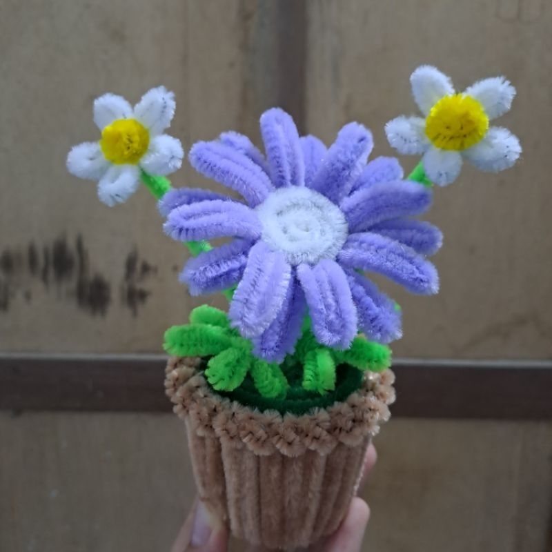 Jual bunga kawat bulu / pipe cleaner flower / bunga gerbera mini ...