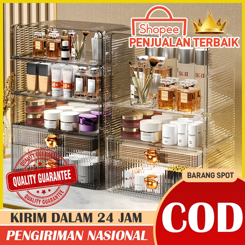 Jual Rak Make Up Kosmetik Petak Acrylic Derajat Diamond Transparan Rak ...