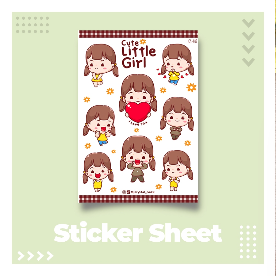 Jual Sticker Sheet | Koleksi Sticker Gadis Kecil Lucu | Untuk Deco dan ...