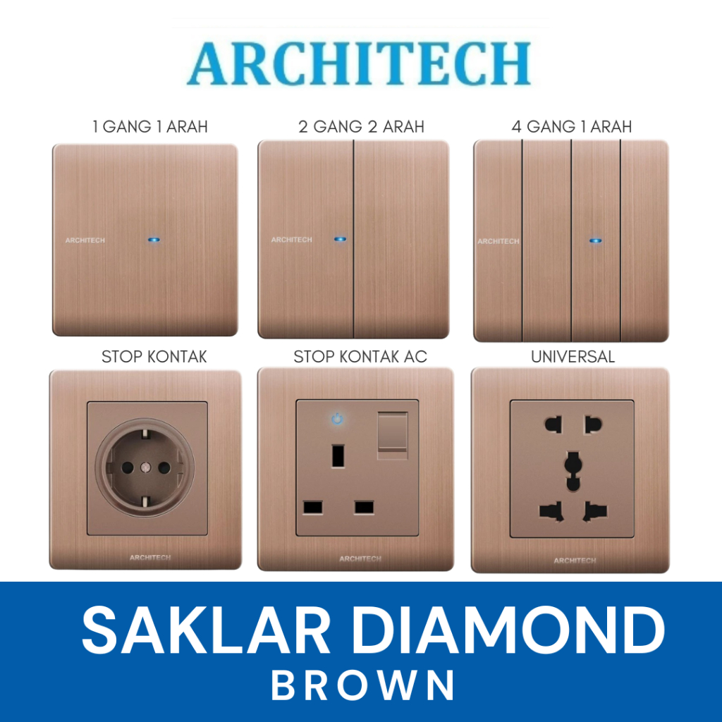 Jual Architech - Diamond Brown Saklar Lampu / Saklar Architech / Saklar ...