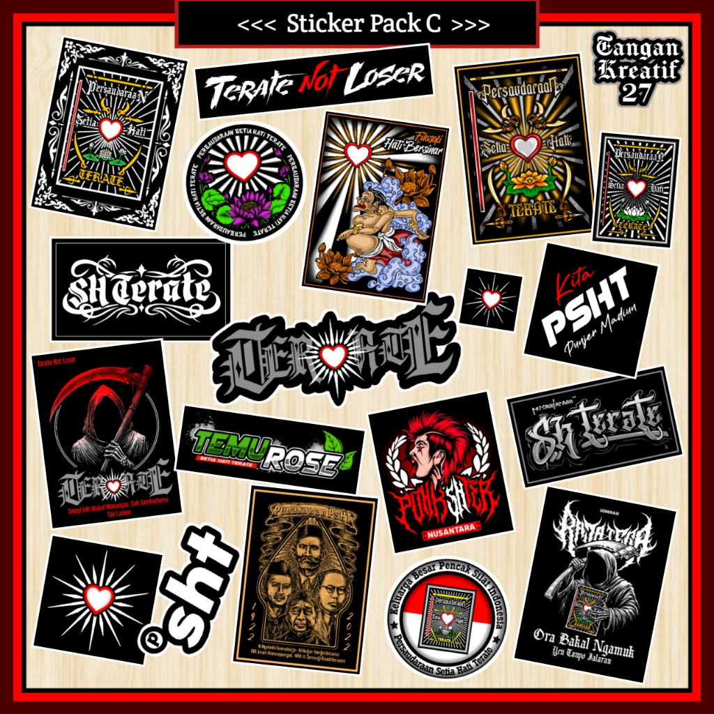 Jual Sticker PSHT isi 18 logo psht stiker psht pack model C | Shopee ...