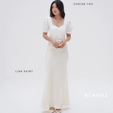 ELAVOZ Lisa Silk Long Skirt Bawahan Wanita Rok Wanita Rok Satin