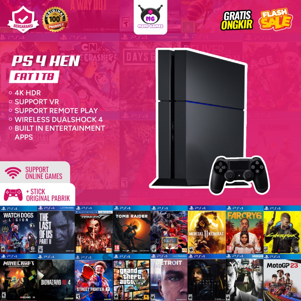 PS4 PS Hen Second Fat Slim Pro 500GB 1TB 2TB Garansi