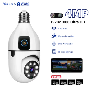 [Garansi 1 Tahun] V380 Pro CCTV Lampu Dual Lens Full HD 360  Rotation Auto Tracking Two-Way Voice Smart Wifi Kamera