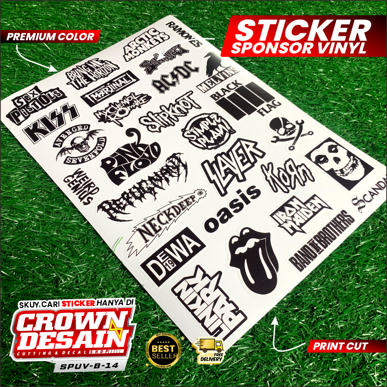 Jual Stiker Pack Black & White Brand Skena Paket Stiker Brand Music ...