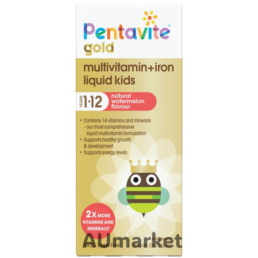 Jual Pentavite Gold Multivitamin + Iron Liquid For Kids 200ml Vitamin ...