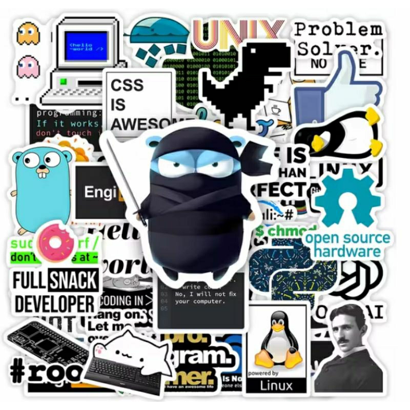 Jual Stiker Programming Sticker Logo Github Go Python Linux Stiker ...