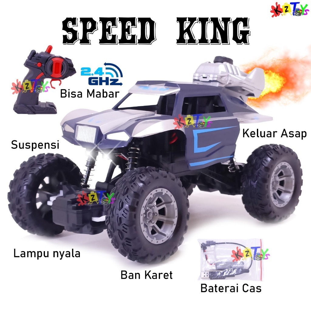 MAINAN RC OFF ROAD 4X4 SKALA BESAR 1:14 ROCK CRAWLER 4WD GHZ AUTO DEMO  SPRAY