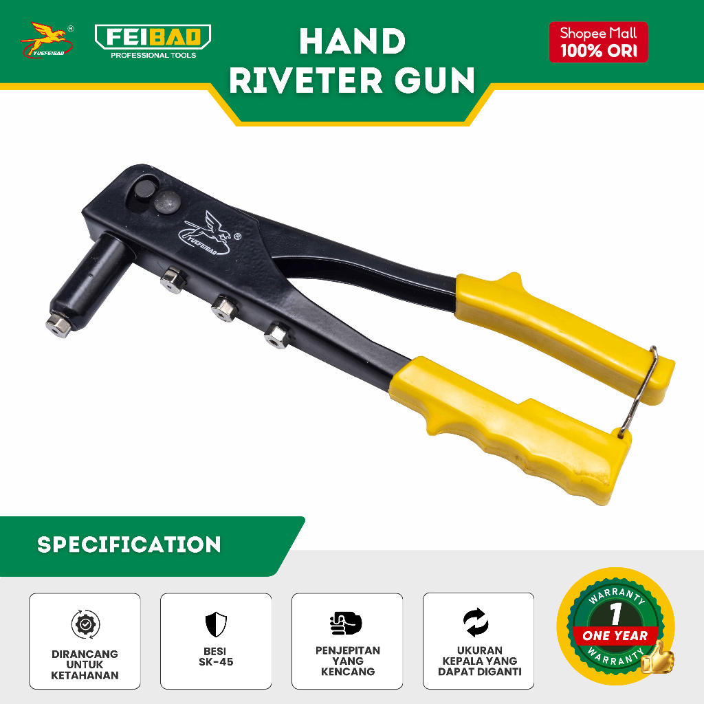 Jual Feibao Tang Rivet Hand Riveter Inch Rivet Gun Tools Perkakas Tangan F