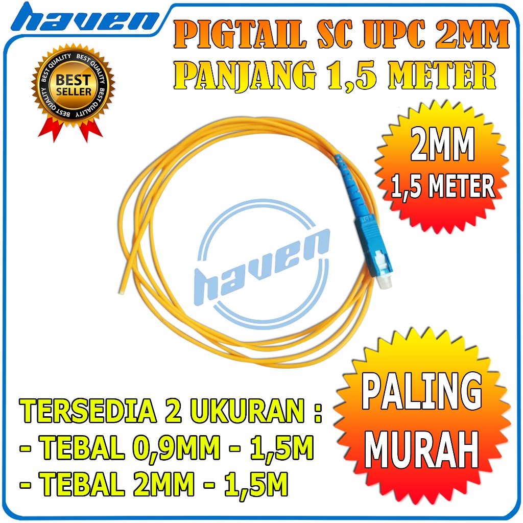 Jual Pigtail SC UPC Panjang 1,5M 2MM / Kabel Pigtail SC UPC 2 MM ...