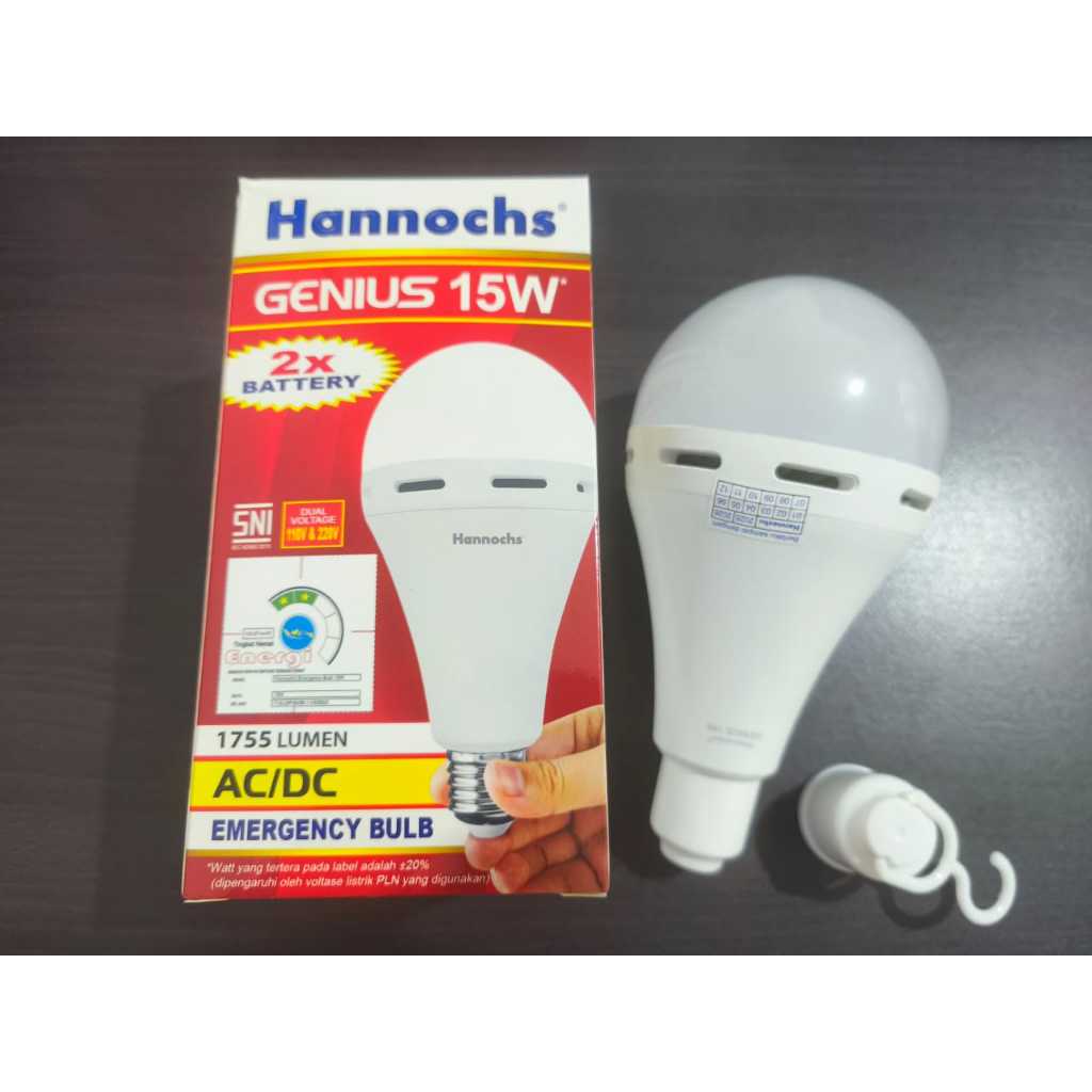 Jual HANNOCHS GENIUS LAMPU PADAM EMERGENCY LAMP LED 6W/8W/10W/12W/15W ...