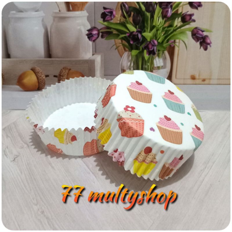 Jual cup roti manis Laminasi Bulat DM 8 cm MOTIF COLOR CAKE (isi 100pcs ...