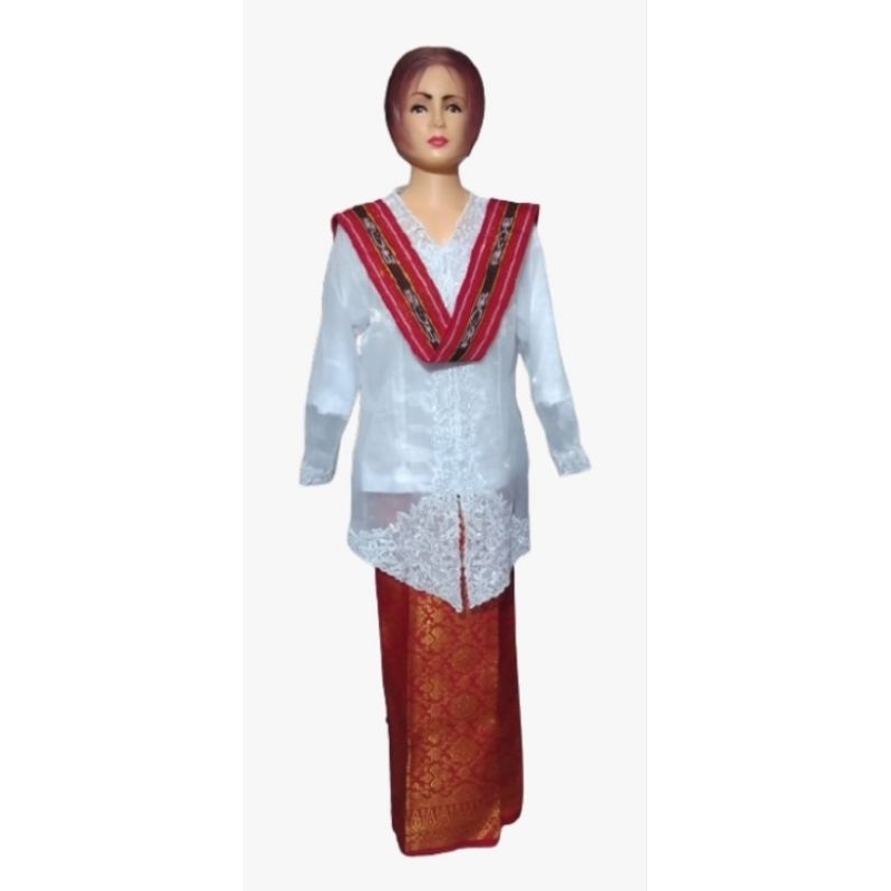 Jual Kebaya organza rensa, cole renda/bordir, rok lilit songket, syal ...