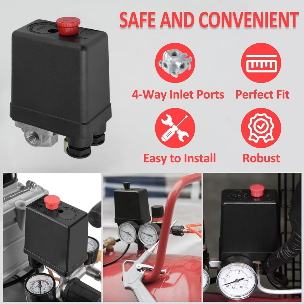 Jual JLD Otomatis Kompresor Angin 4-Lubang Automatic Pressure Switch ...