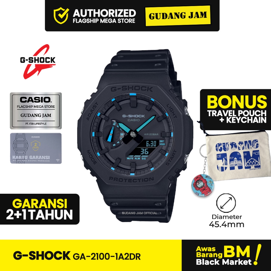 Jam Tangan G Shock Pria GA-2100-1A2DR Dial Black Resin Band